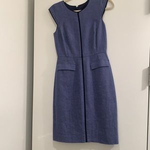 J. Crew blue linen dress